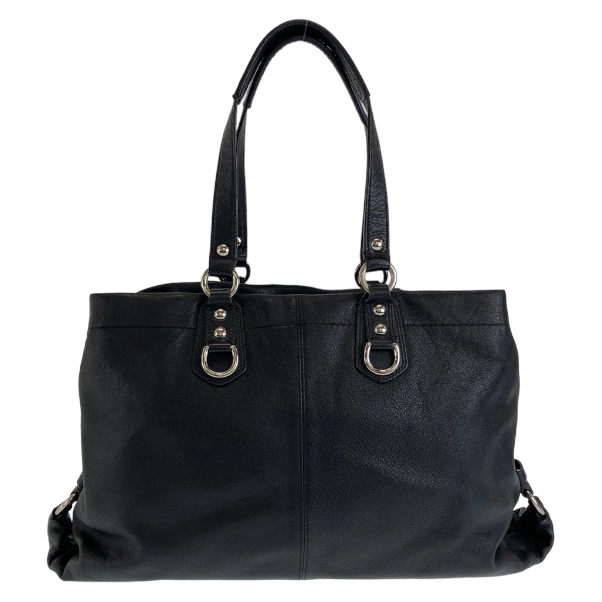 COACH コーチ ブラック 黒 シルバー金具 レザー トートバッグ ショルダーバッグ 2way  レディース
