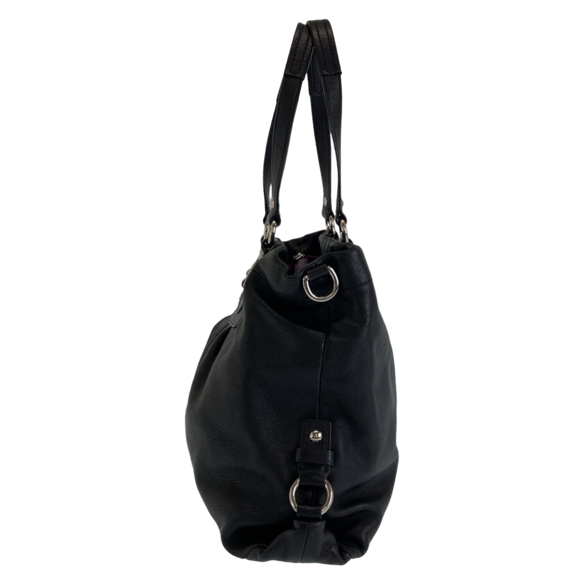 COACH コーチ ブラック 黒 シルバー金具 レザー トートバッグ ショルダーバッグ 2way  レディース
