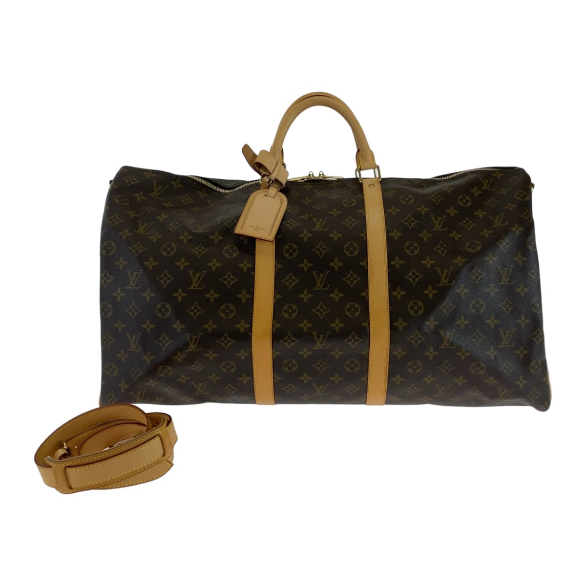 111548
LOUIS VUITTON ルイヴィトン モノグラム キーポル60 バンドリエール ブラウン ゴールド金具 PVC M41412 ボストンバッグ トラベルバッグ 男女兼用  メンズ
