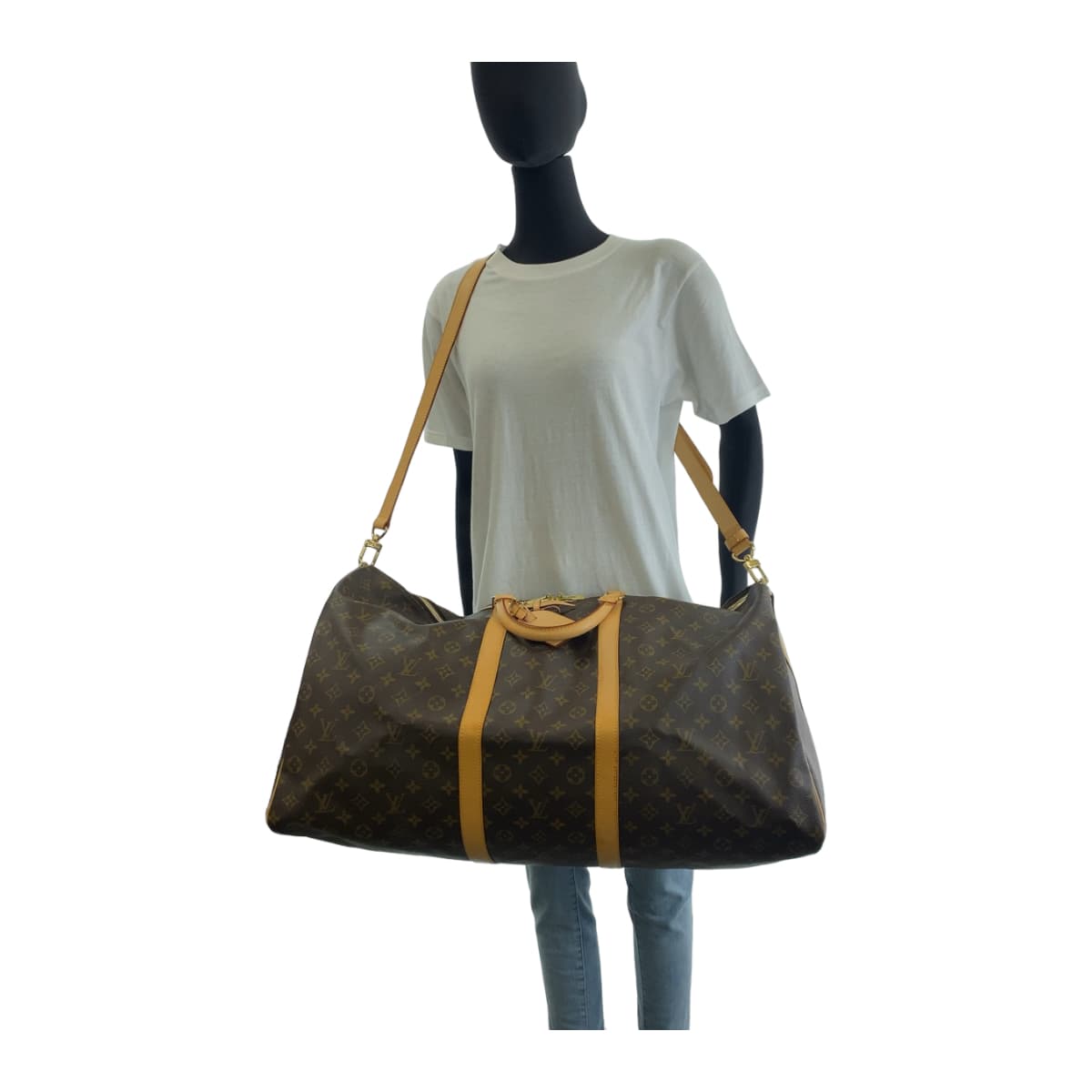 111548
LOUIS VUITTON ルイヴィトン モノグラム キーポル60 バンドリエール ブラウン ゴールド金具 PVC M41412 ボストンバッグ トラベルバッグ 男女兼用  メンズ