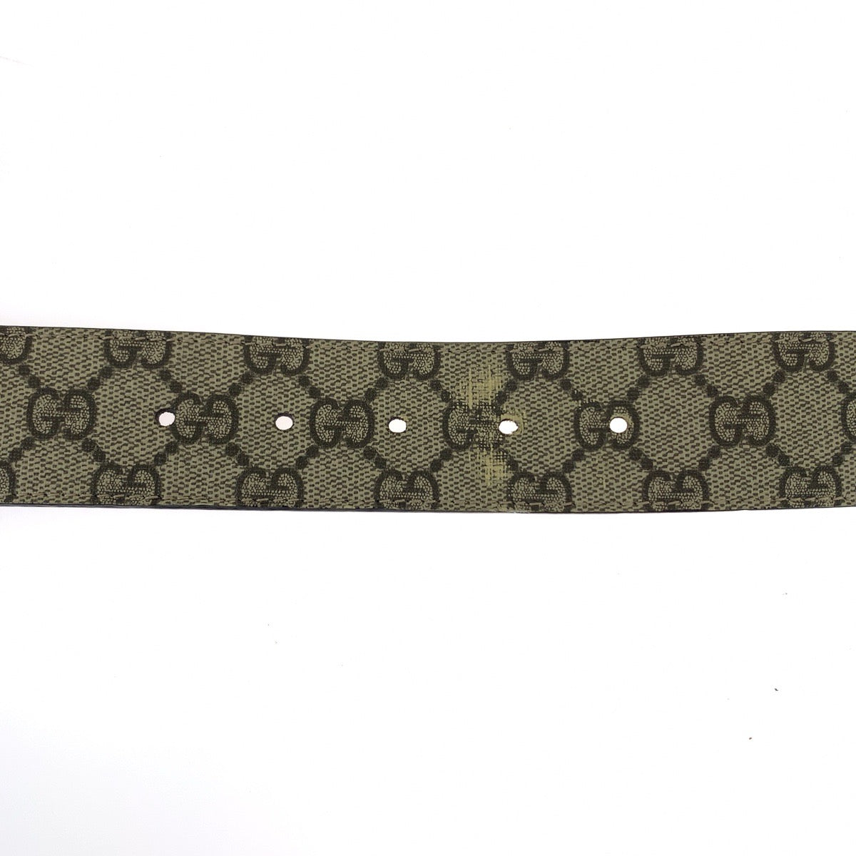11549
GUCCI グッチ インターロッキング 90cm/36inc ベージュ シルバー金具 GGスプリームキャンバス 411924 ベルト バックル  メンズ