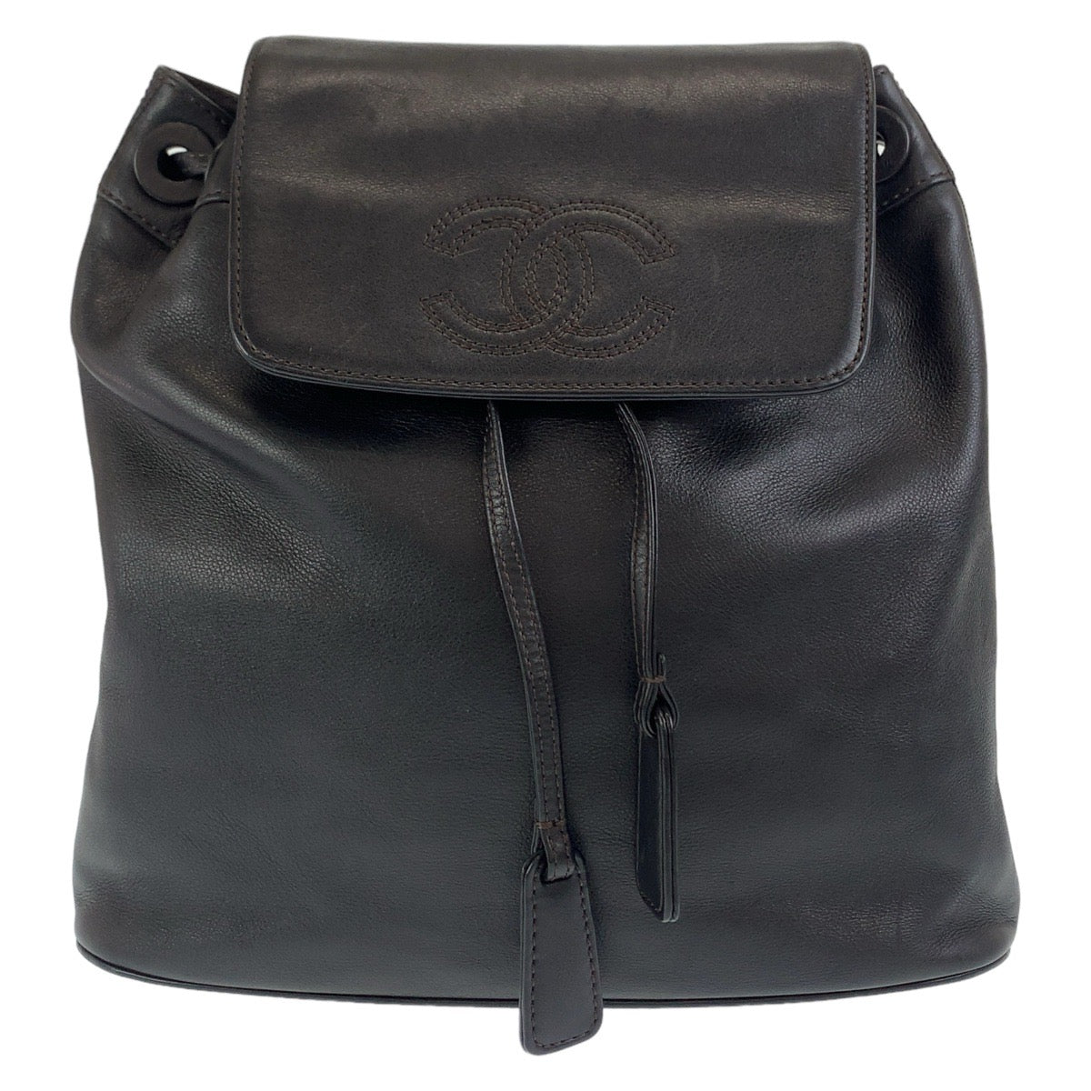 11551
CHANEL シャネル ココマーク ブラック 黒 ブラック金具 レザー リュック デイパック  レディース