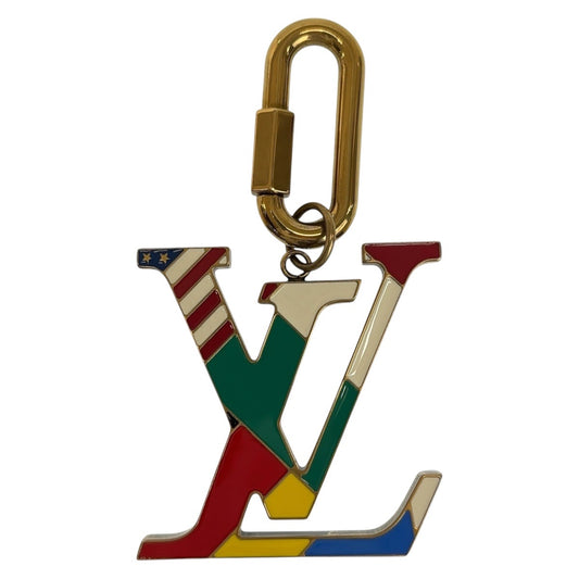 11760
LOUIS VUITTON ルイヴィトン モノグラム ビジューサック LVフラグ マルチカラー ゴールド金具 メタル MP2484 キーホルダー チャーム  メンズ