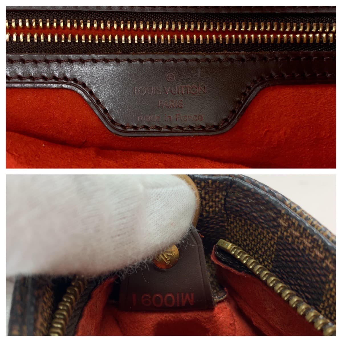 11564
LOUIS VUITTON ルイヴィトン ダミエ ルーピングGM ブラウン ゴールド金具 PVC / レザー N51144 ショルダーバッグ  レディース
