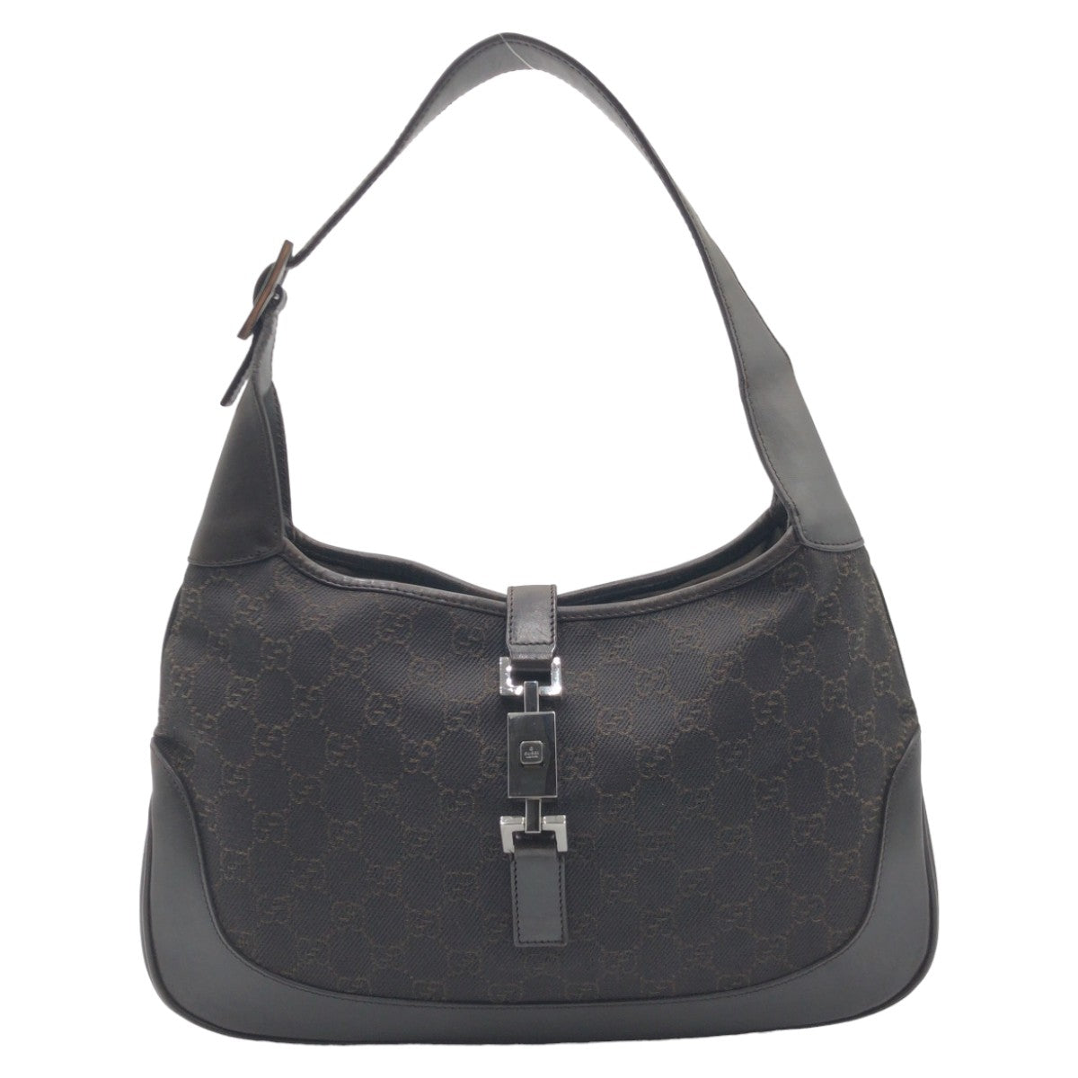 GUCCI グッチ ジャッキー ブラウン シルバー金具 GGキャンバス ハンドバッグ ショルダーバッグ  レディース