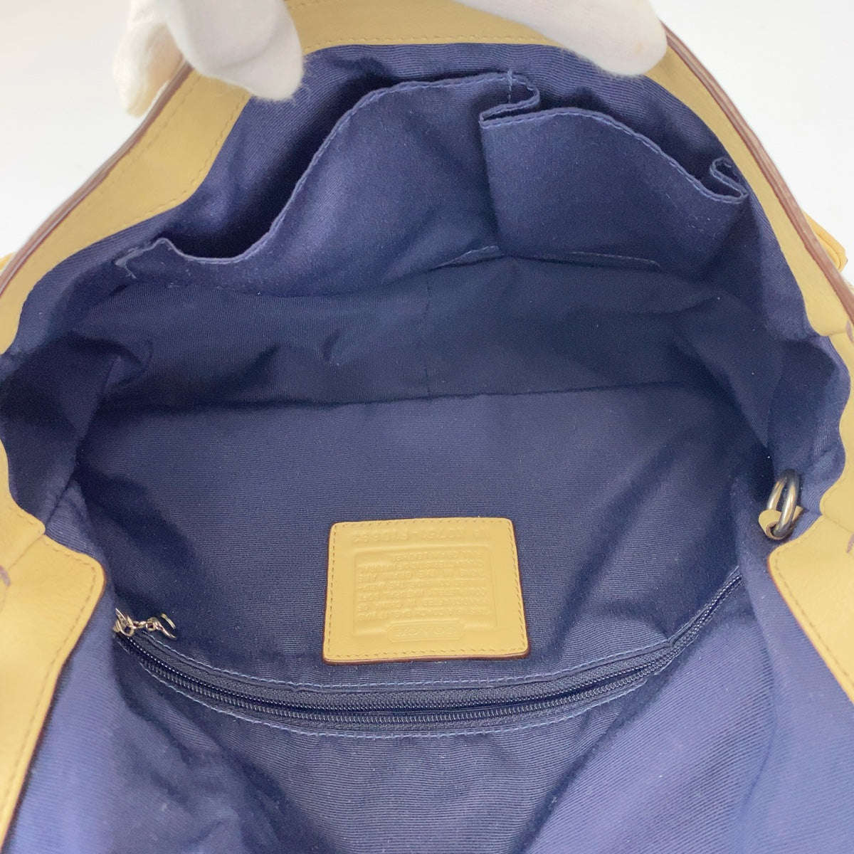 12401
COACH コーチ ベージュ ブラウン シルバー金具 レザー ショルダーバッグ  レディース AB5