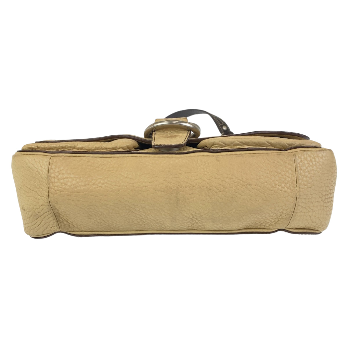 12401
COACH コーチ ベージュ ブラウン シルバー金具 レザー ショルダーバッグ  レディース AB5