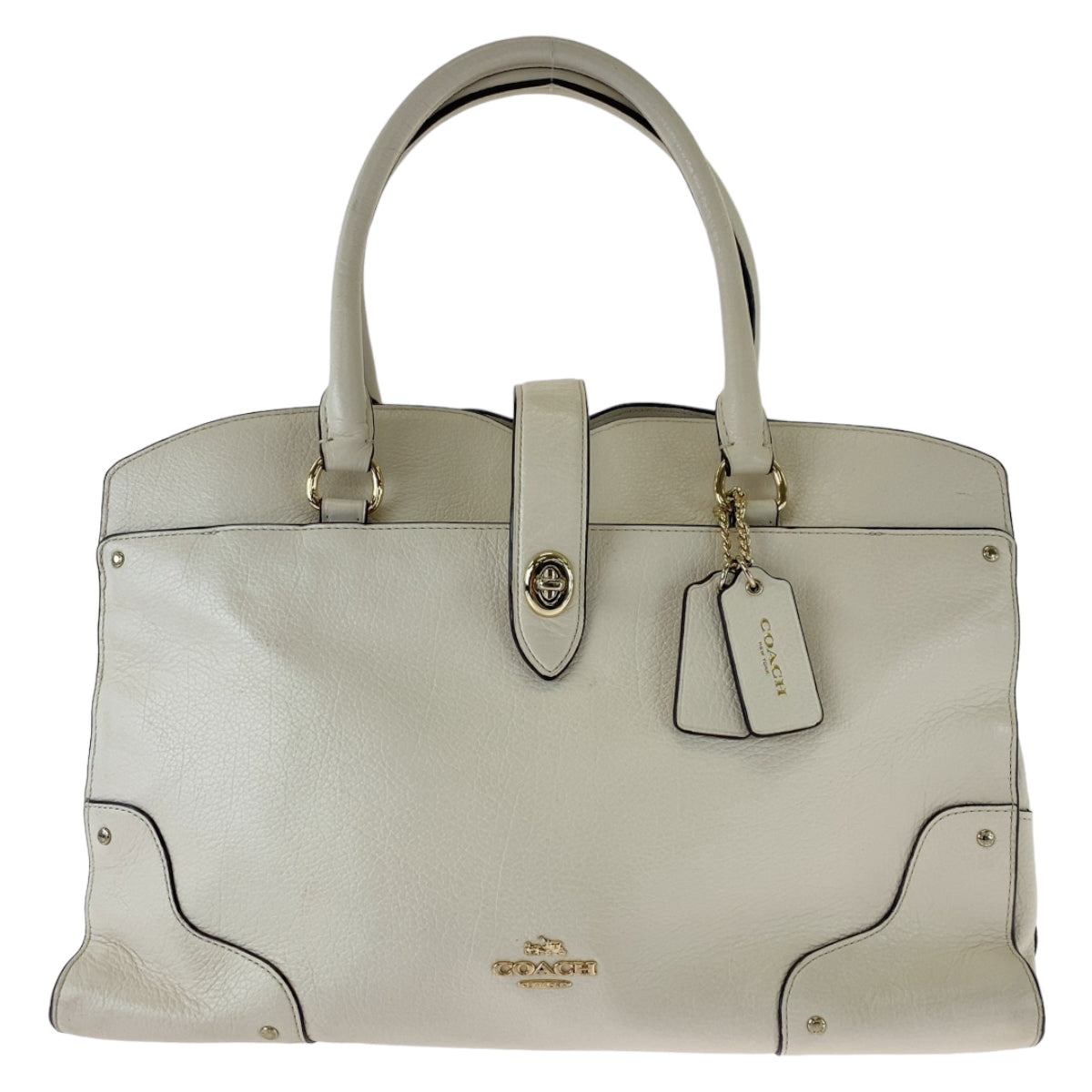 112389
COACH コーチ マーサーサッチェル ホワイト ゴールド金具 レザー トートバッグ ハンドバッグ ショルダーバッグ  レディース