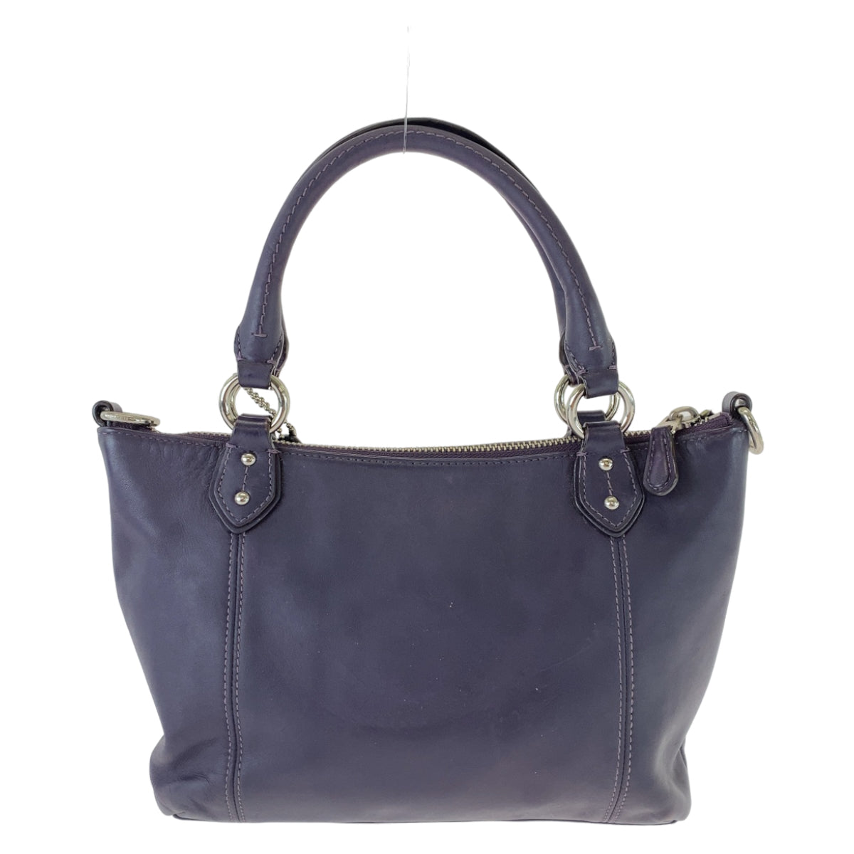 12384
COACH コーチ コレット パープル シルバー金具 レザー トートバッグ ハンドバッグ レディース AB5