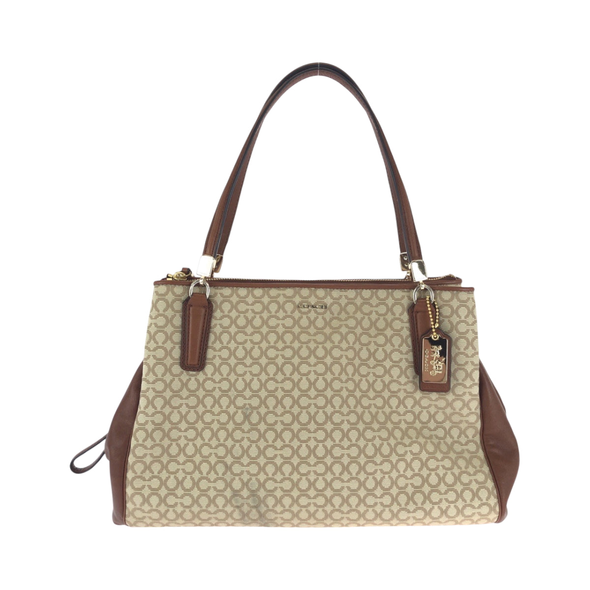 20445
COACH Madison Opt Art Brown Beige Gold Hardware Canvas Handbag Shoulder Bag Ladies AB7
