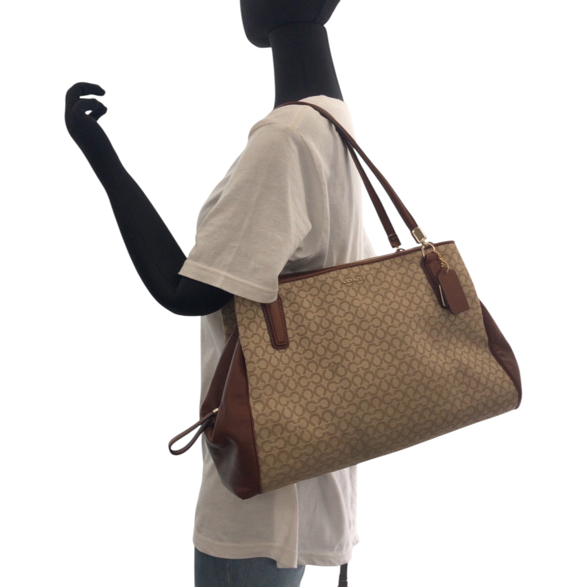 20445
COACH Madison Opt Art Brown Beige Gold Hardware Canvas Handbag Shoulder Bag Ladies AB7