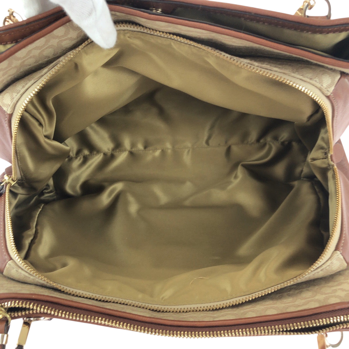 20445
COACH Madison Opt Art Brown Beige Gold Hardware Canvas Handbag Shoulder Bag Ladies AB7