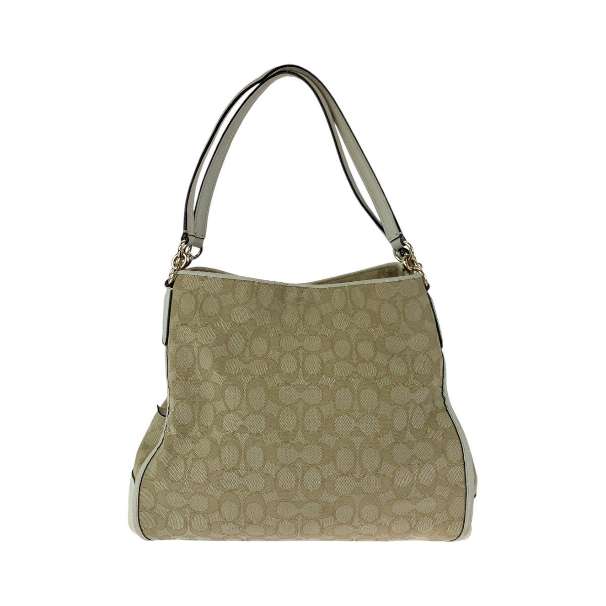 12875
COACH コーチ シグネチャー ベージュ ホワイト ゴールド金具 キャンバス F36424 ショルダーバッグ ハンドバッグ  レディース AB5