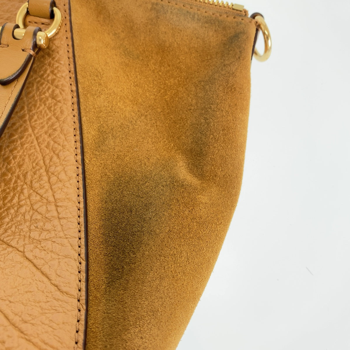 112382
COACH コーチ ライトブラウン キャメル ゴールド金具 レザー / スウェード トートバッグ ショルダーバッグ 2way  レディース