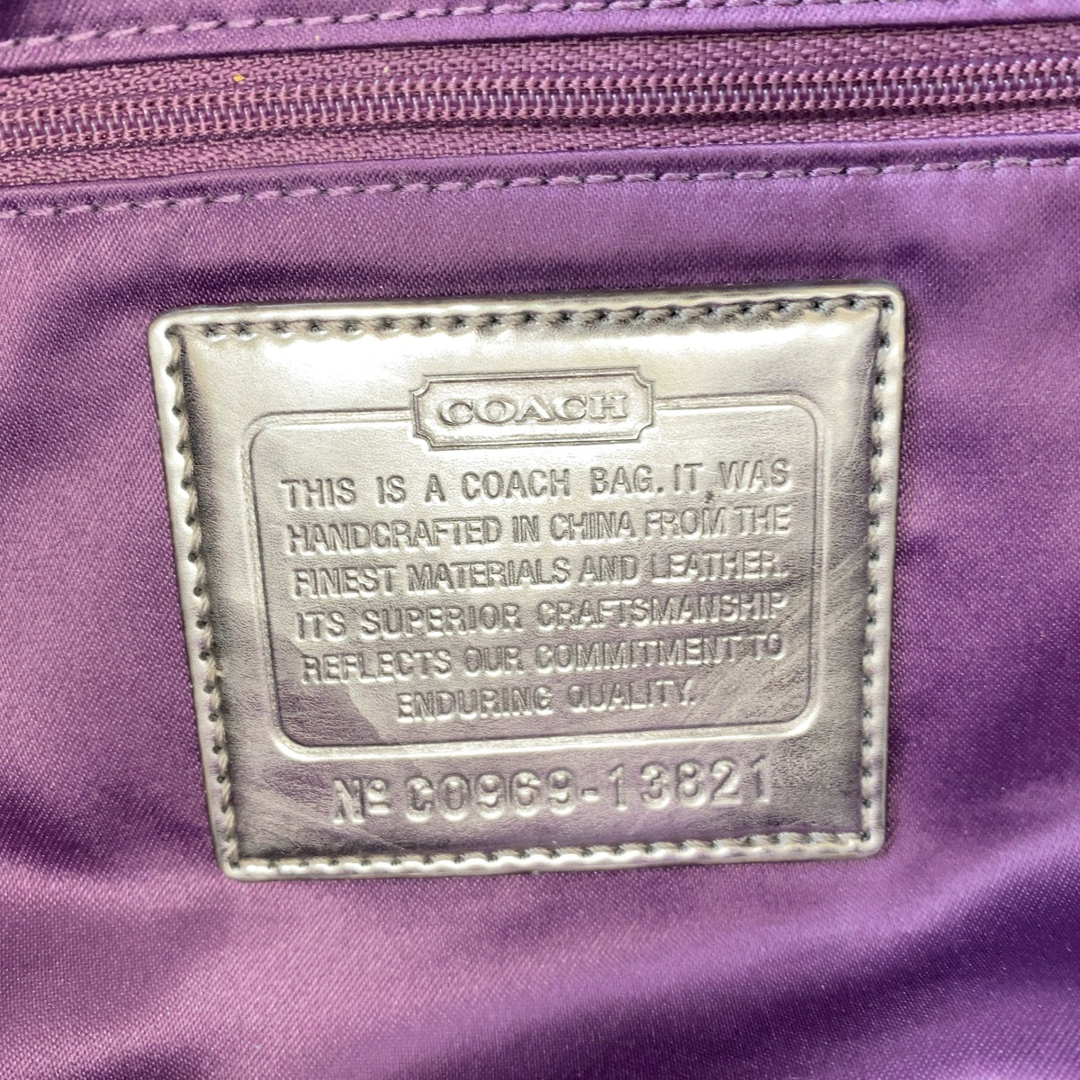 COACH コーチ ポピー スパンコール シルバー パープル シルバー金具 レザー / スパンコール トートバッグ ショルダーバッグ 2way  レディース