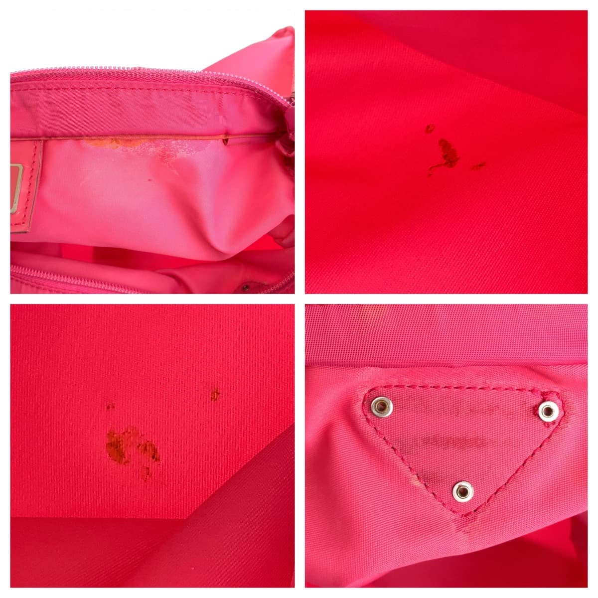 11570
PRADA プラダ テスート 三角ロゴ ピンク シルバー金具 ナイロン 斜め掛け ショルダーバッグ  レディース