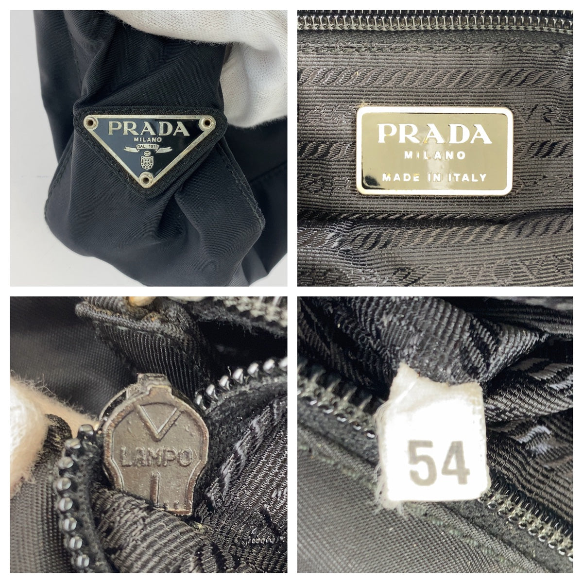 11573
PRADA プラダ テスート 三角ロゴプレート ブラック シルバー金具 ナイロン トートバッグ ショルダーバッグ  レディース AB16