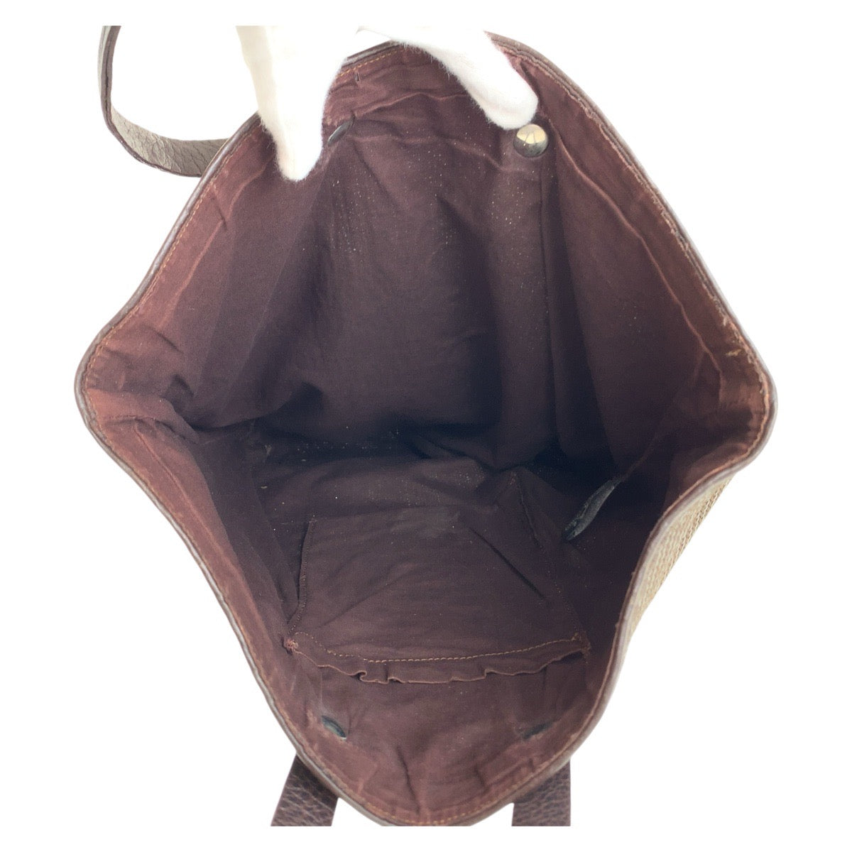 12876
HERMES エルメス アメダバ ディアゴGM ブラウン シルバー金具 ポリエステル / レザー トートバッグ ハンドバッグ  レディース
