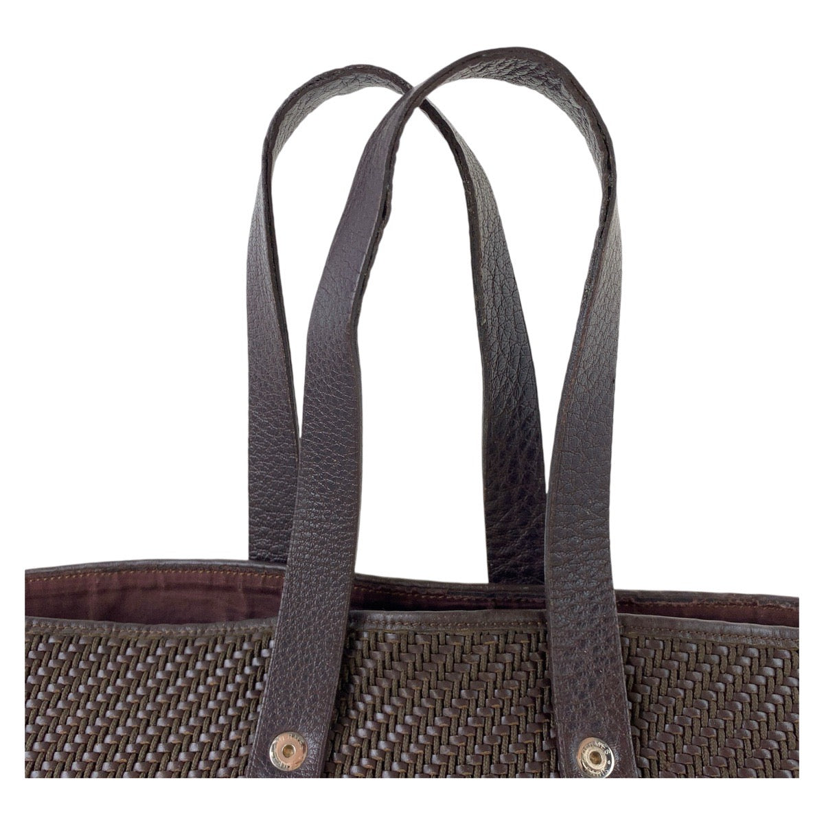 12876
HERMES エルメス アメダバ ディアゴGM ブラウン シルバー金具 ポリエステル / レザー トートバッグ ハンドバッグ  レディース