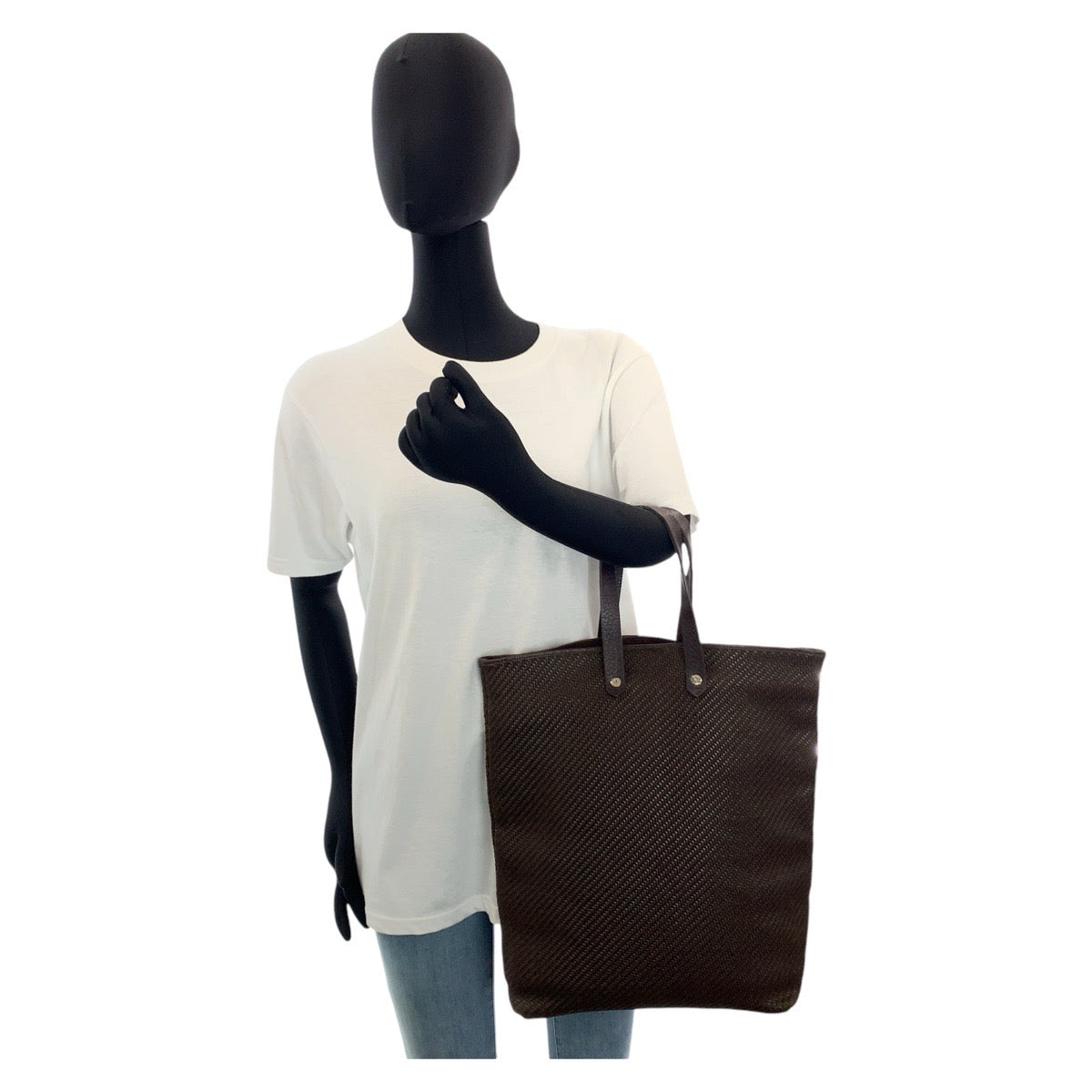 12876
HERMES エルメス アメダバ ディアゴGM ブラウン シルバー金具 ポリエステル / レザー トートバッグ ハンドバッグ  レディース