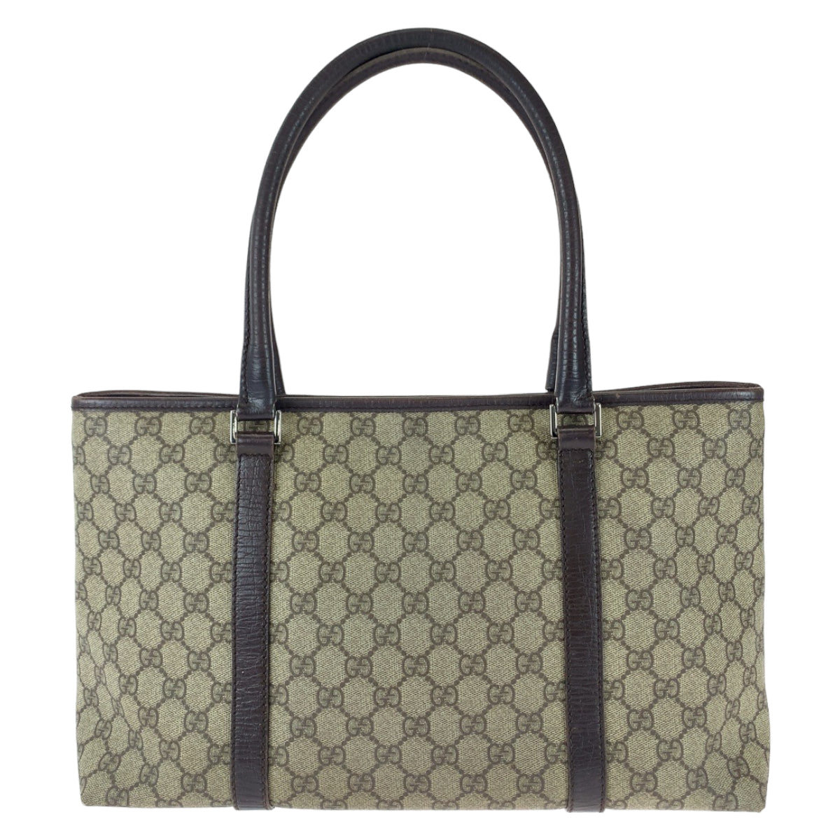 GUCCI グッチ ブラウン シルバー金具 GGスプリームキャンバス / レザー 114595 トートバッグ ショルダーバッグ  レディース