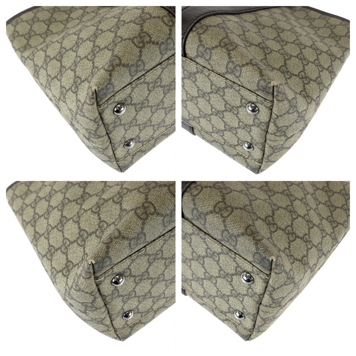 GUCCI グッチ ブラウン シルバー金具 GGスプリームキャンバス / レザー 114595 トートバッグ ショルダーバッグ  レディース