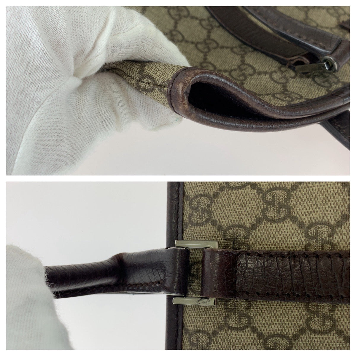 GUCCI グッチ ブラウン シルバー金具 GGスプリームキャンバス / レザー 114595 トートバッグ ショルダーバッグ  レディース