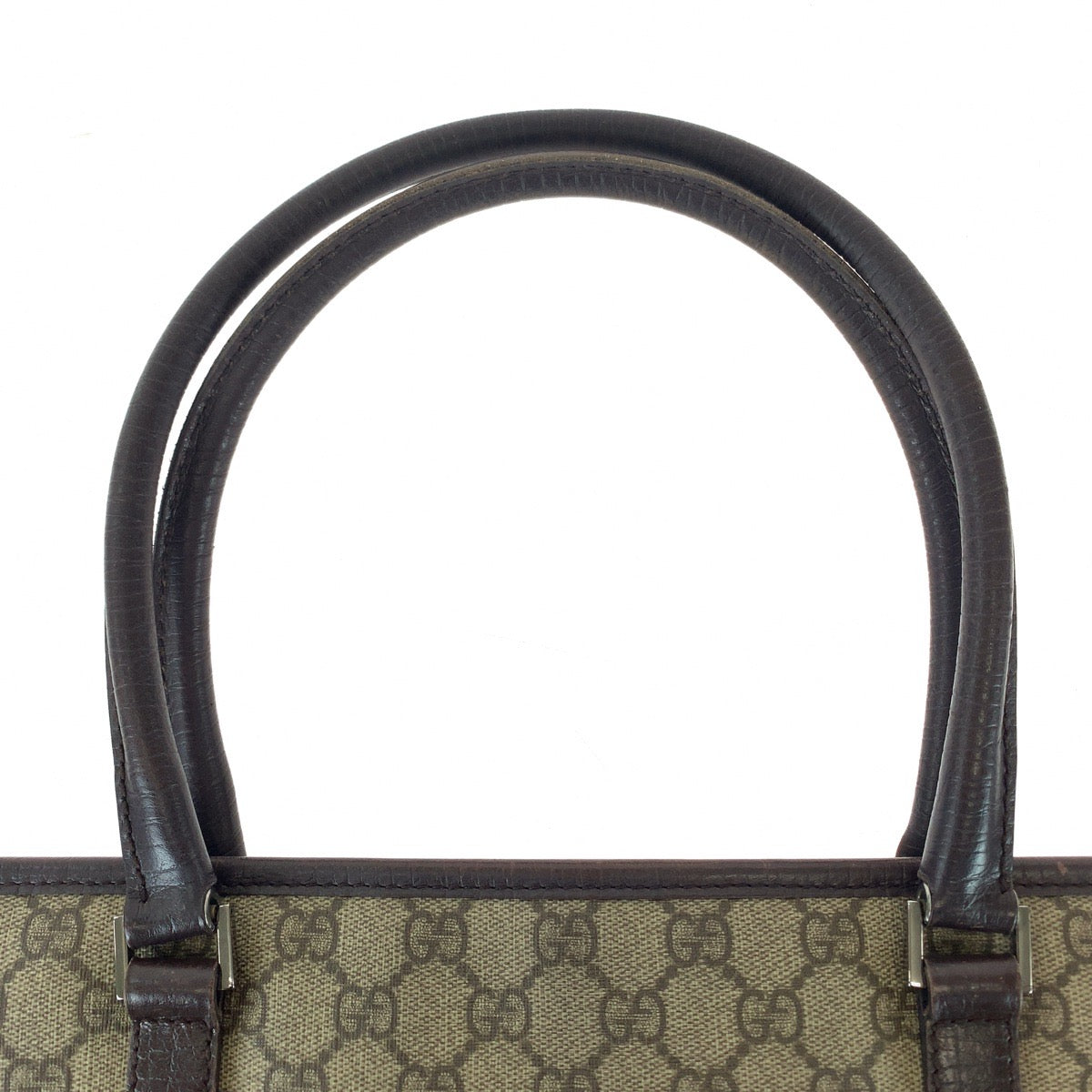 GUCCI グッチ ブラウン シルバー金具 GGスプリームキャンバス / レザー 114595 トートバッグ ショルダーバッグ  レディース