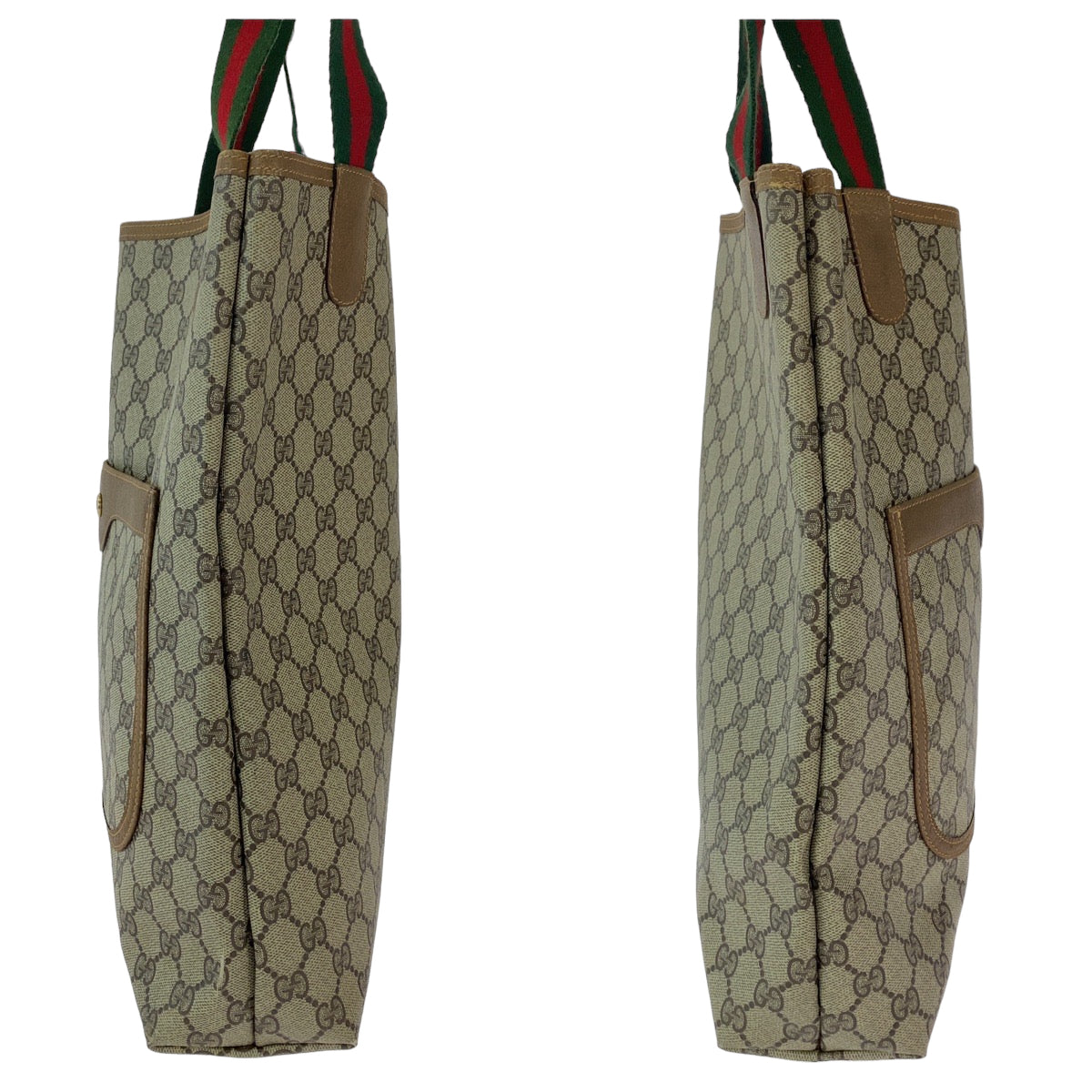 12395
GUCCI グッチ ヴィンテージ オールドグッチ シェリーライン ベージュ ブラウン ゴールド金具 GGスプリームキャンバス 56 02 003 トートバッグ ショルダーバッグ  メンズ