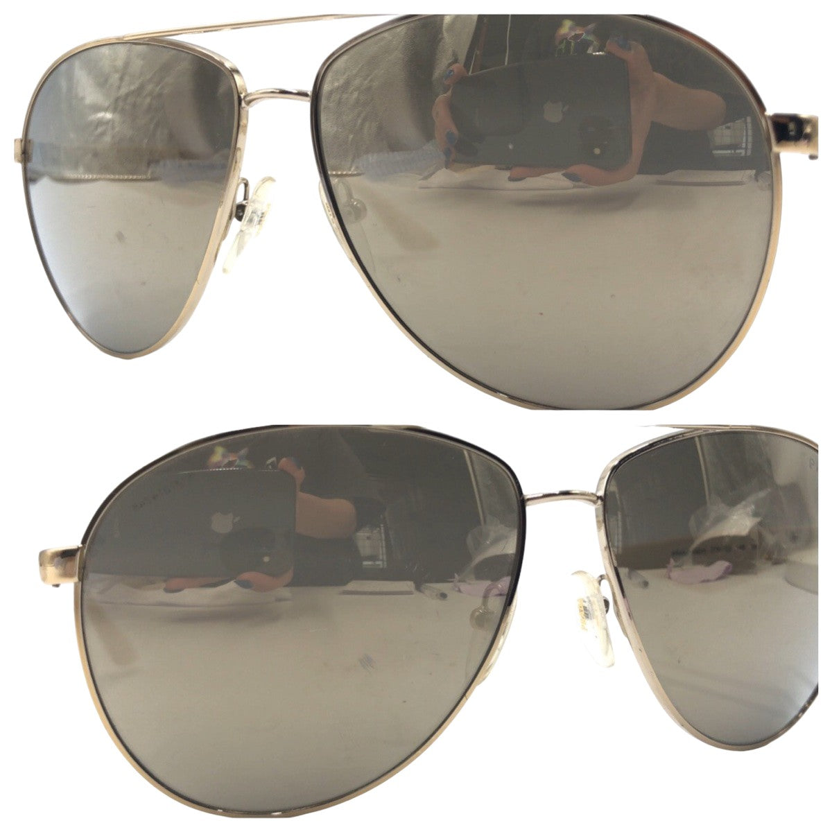 12394
PRADA プラダ パイロット ティアドロップ 三角ロゴ ホワイト ブラウン ミラー プラスチック SPR53Q 60□13 ZVN-1C0 140 3N 男女兼用 ティアドロップ  メンズ