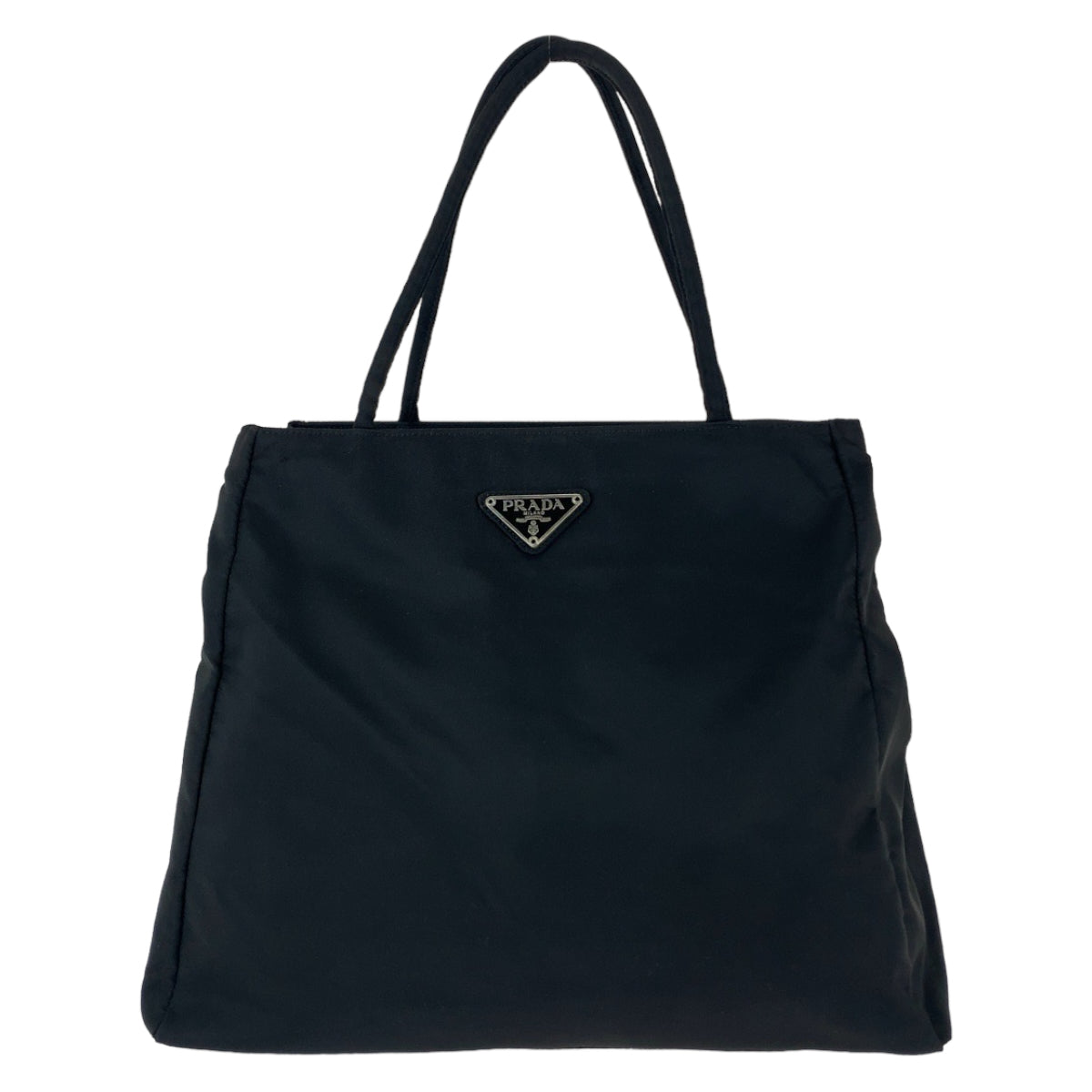 111581
PRADA プラダ テスート 三角ロゴプレート ブラック 黒 シルバー金具 ナイロン トートバッグ ハンドバッグ  レディース