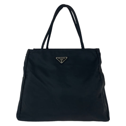 111581
PRADA プラダ テスート 三角ロゴプレート ブラック 黒 シルバー金具 ナイロン トートバッグ ハンドバッグ  レディース