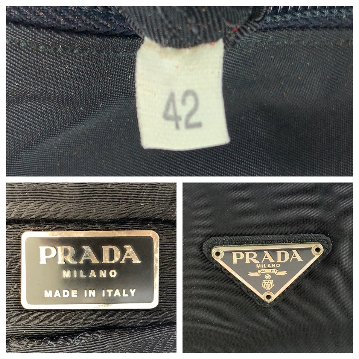 111581
PRADA プラダ テスート 三角ロゴプレート ブラック 黒 シルバー金具 ナイロン トートバッグ ハンドバッグ  レディース