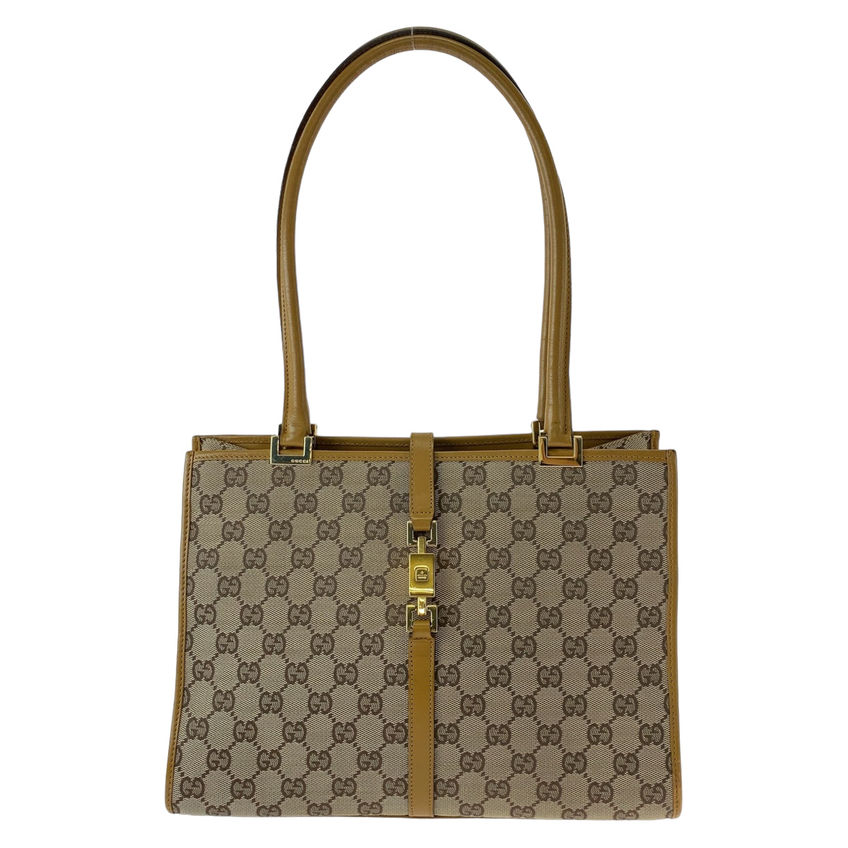 GUCCI グッチ ジャッキー ベージュ ブラウン ゴールド金具 GGキャンバス 002 1073 トートバッグ ショルダーバッグ  レディース