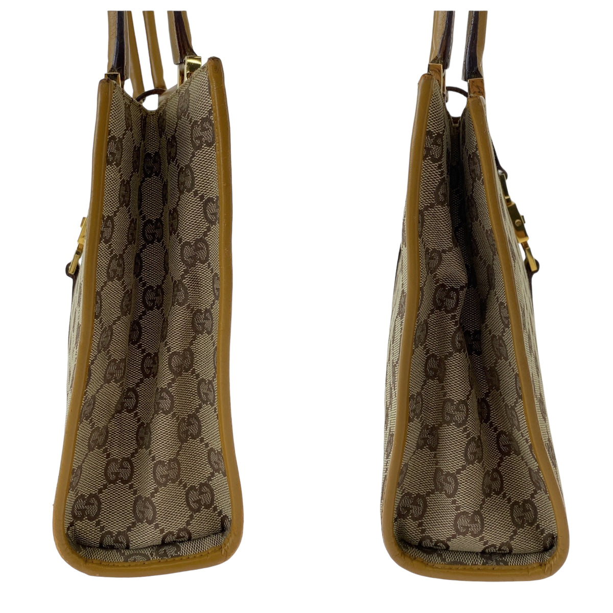 GUCCI グッチ ジャッキー ベージュ ブラウン ゴールド金具 GGキャンバス 002 1073 トートバッグ ショルダーバッグ  レディース