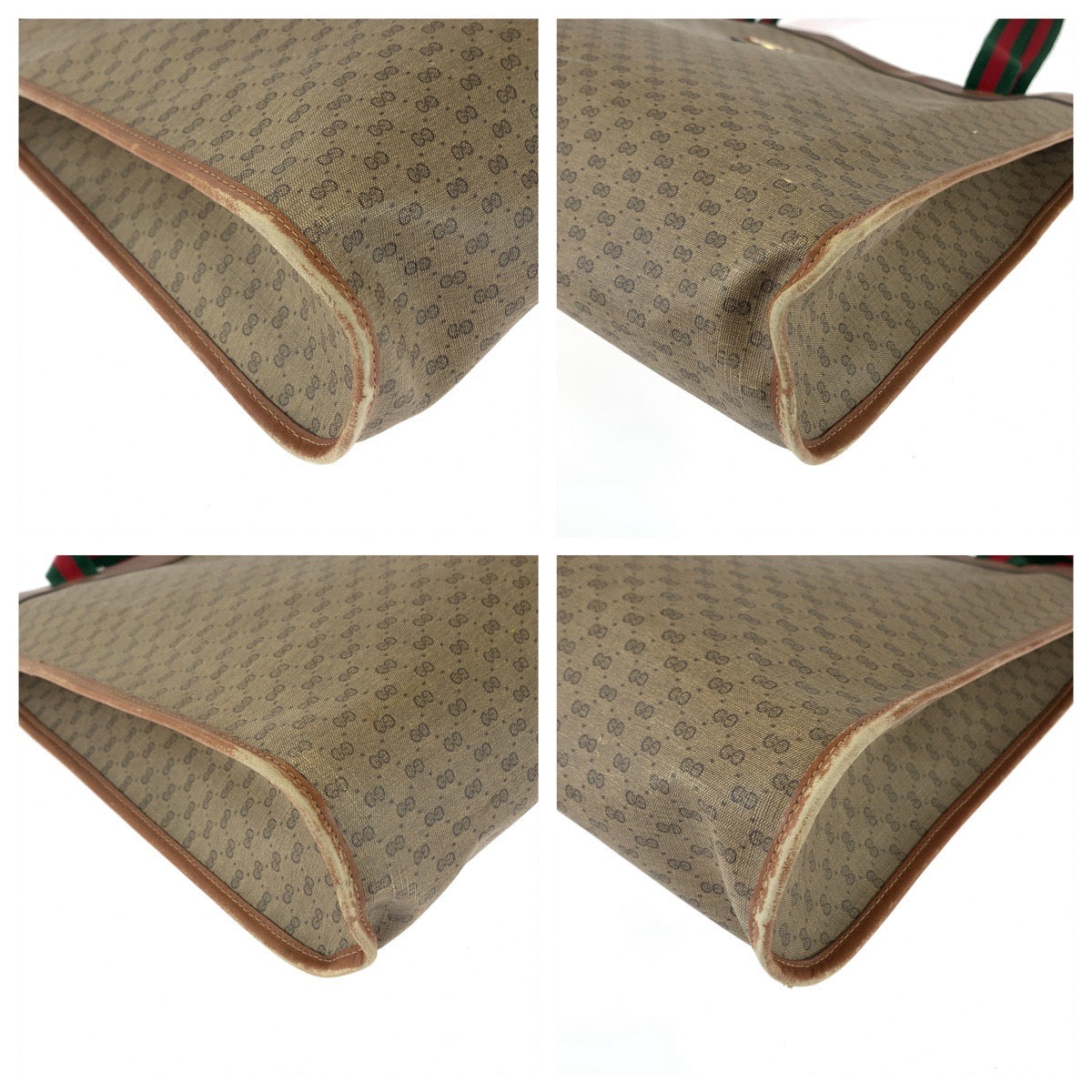 11591
GUCCI グッチ ヴィンテージ オールドグッチ シェリーライン マイクロGG ブラウン ゴールド金具 GGスプリームキャンバス / レザー 002 39 0044 トートバッグ ショルダーバッグ 男女兼用  レディース
