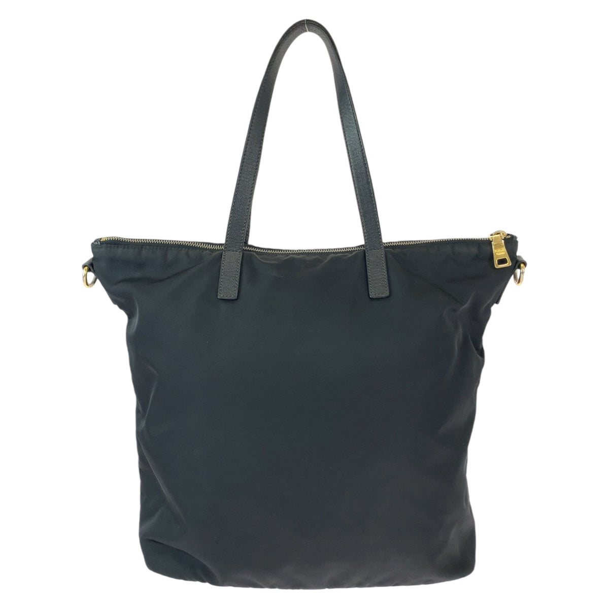 12391
PRADA プラダ テスート 三角ロゴプレート ブラック 黒 ゴールド金具 ナイロン ショルダーバッグ トートバッグ 2way  レディース