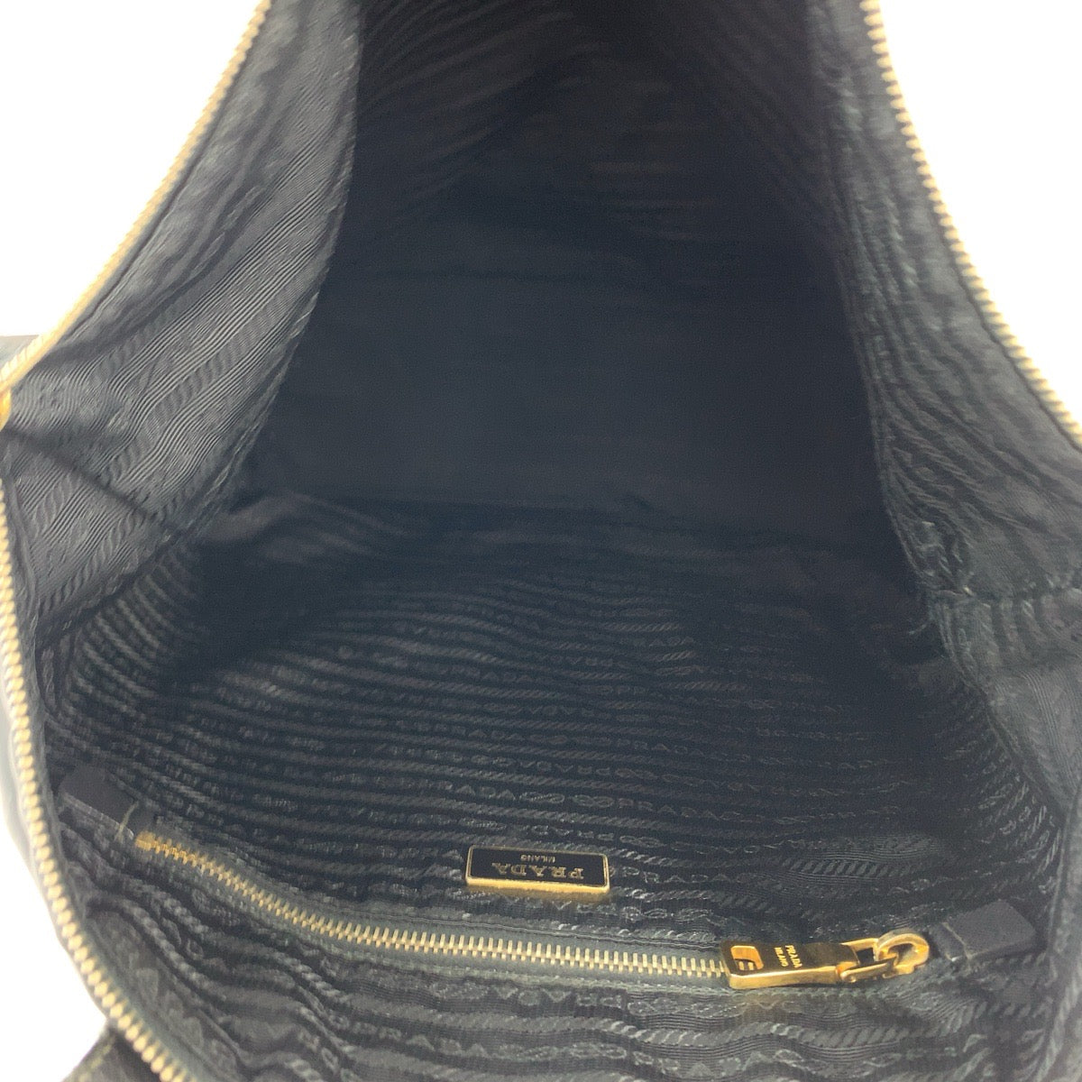 12391
PRADA プラダ テスート 三角ロゴプレート ブラック 黒 ゴールド金具 ナイロン ショルダーバッグ トートバッグ 2way  レディース