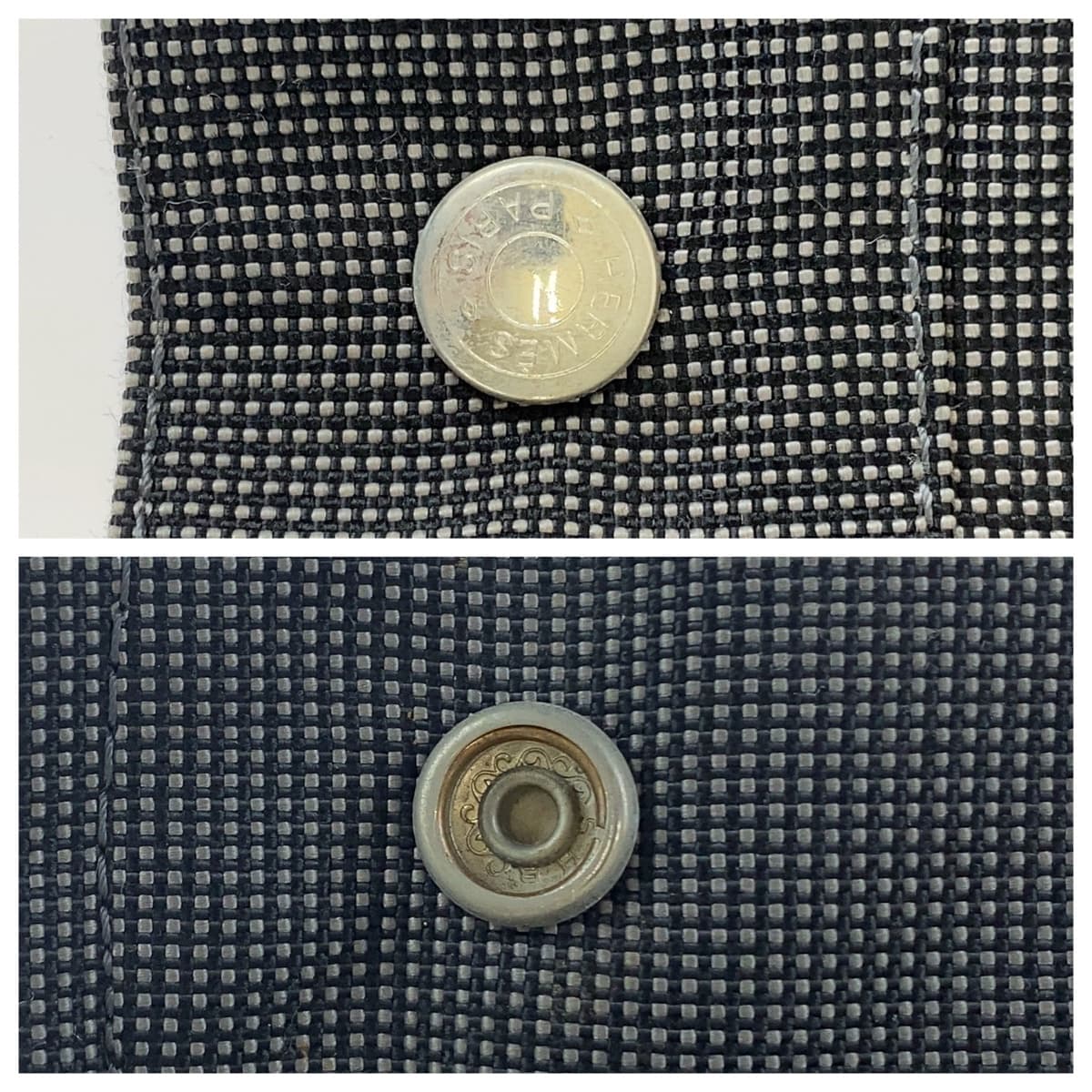 11600
HERMES エルメス エールラインMM グレー シルバー金具 キャンバス トートバッグ ハンドバッグ 男女兼用  メンズ