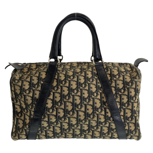 11601
Dior ディオール ヴィンテージ トロッター ネイビー ベージュ シルバー金具 キャンバス / レザー ハンドバッグ ボストンバッグ  レディース