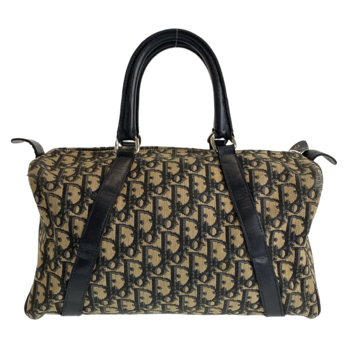 11601
Dior ディオール ヴィンテージ トロッター ネイビー ベージュ シルバー金具 キャンバス / レザー ハンドバッグ ボストンバッグ  レディース
