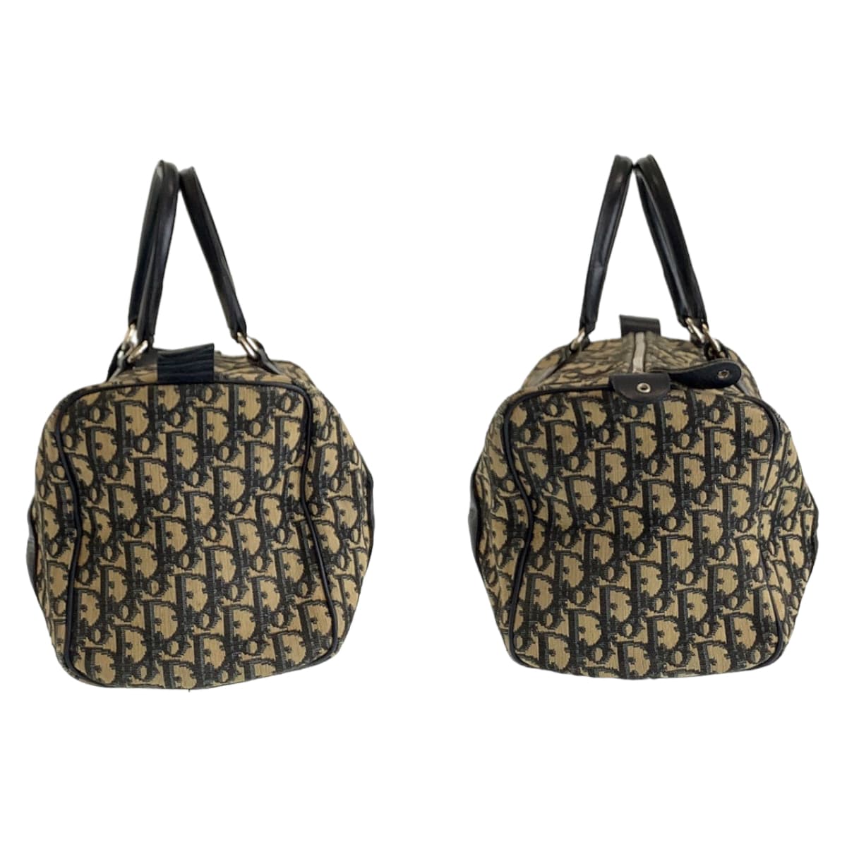 11601
Dior ディオール ヴィンテージ トロッター ネイビー ベージュ シルバー金具 キャンバス / レザー ハンドバッグ ボストンバッグ  レディース