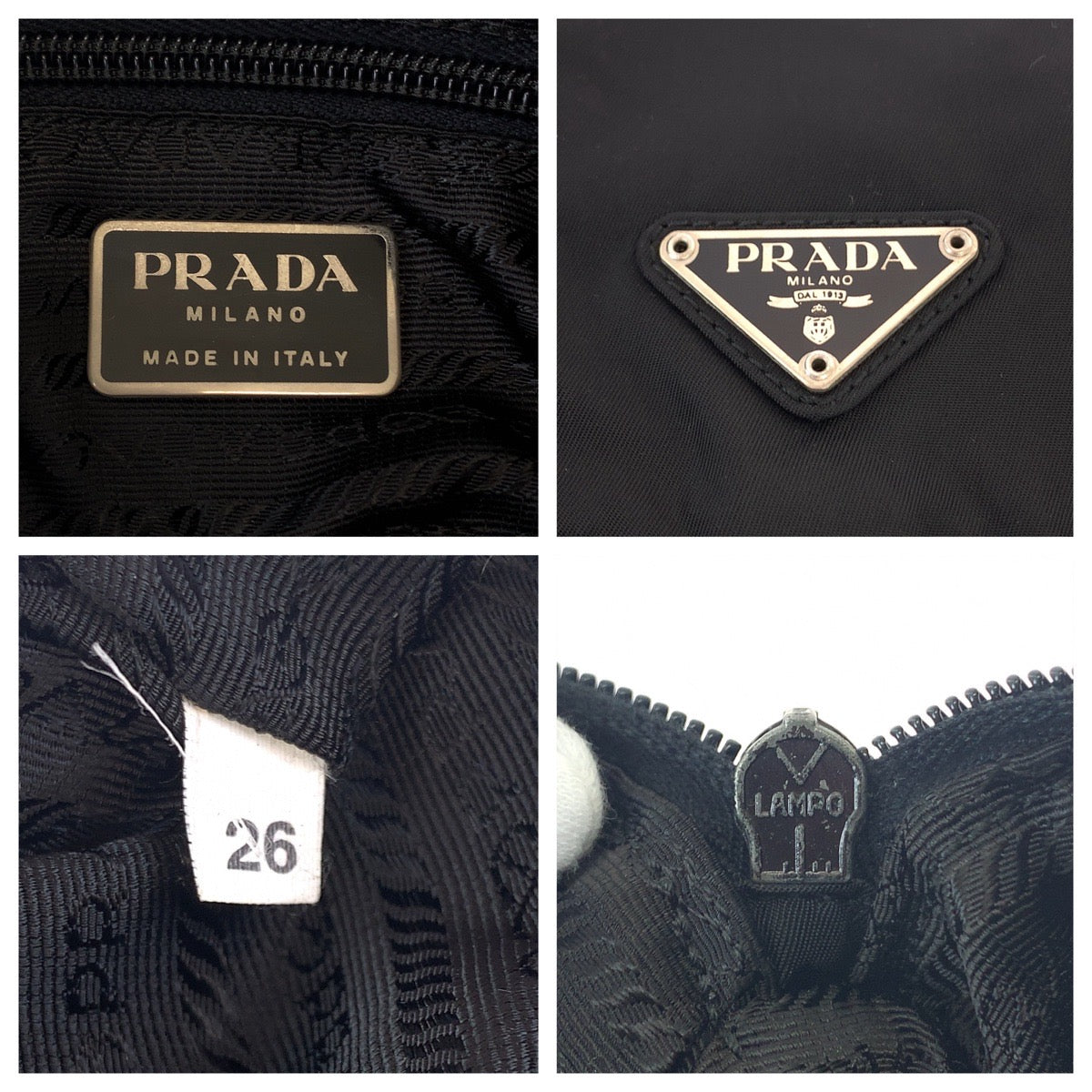 11609
PRADA プラダ テスート 三角ロゴプレート ブラック シルバー金具 ナイロン B8994 斜め掛け ショルダーバッグ ポシェット  メンズ