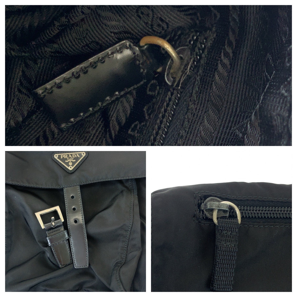 11609
PRADA プラダ テスート 三角ロゴプレート ブラック シルバー金具 ナイロン B8994 斜め掛け ショルダーバッグ ポシェット  メンズ