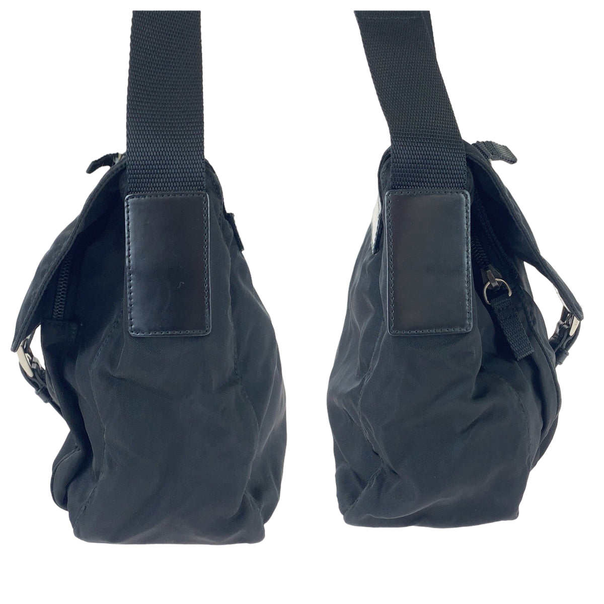 11609
PRADA プラダ テスート 三角ロゴプレート ブラック シルバー金具 ナイロン B8994 斜め掛け ショルダーバッグ ポシェット  メンズ
