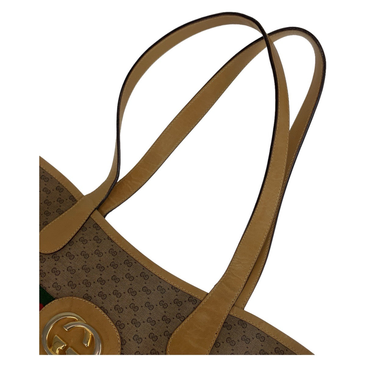 11611
GUCCI グッチ ヴィンテージ シェリーライン マイクロGG インターロッキング オールドグッチ 男女兼用 ブラウン キャメル ゴールド金具 GGスプリームキャンバス / レザー 904.002.0131 トートバッグ ショルダーバッグ  メンズ