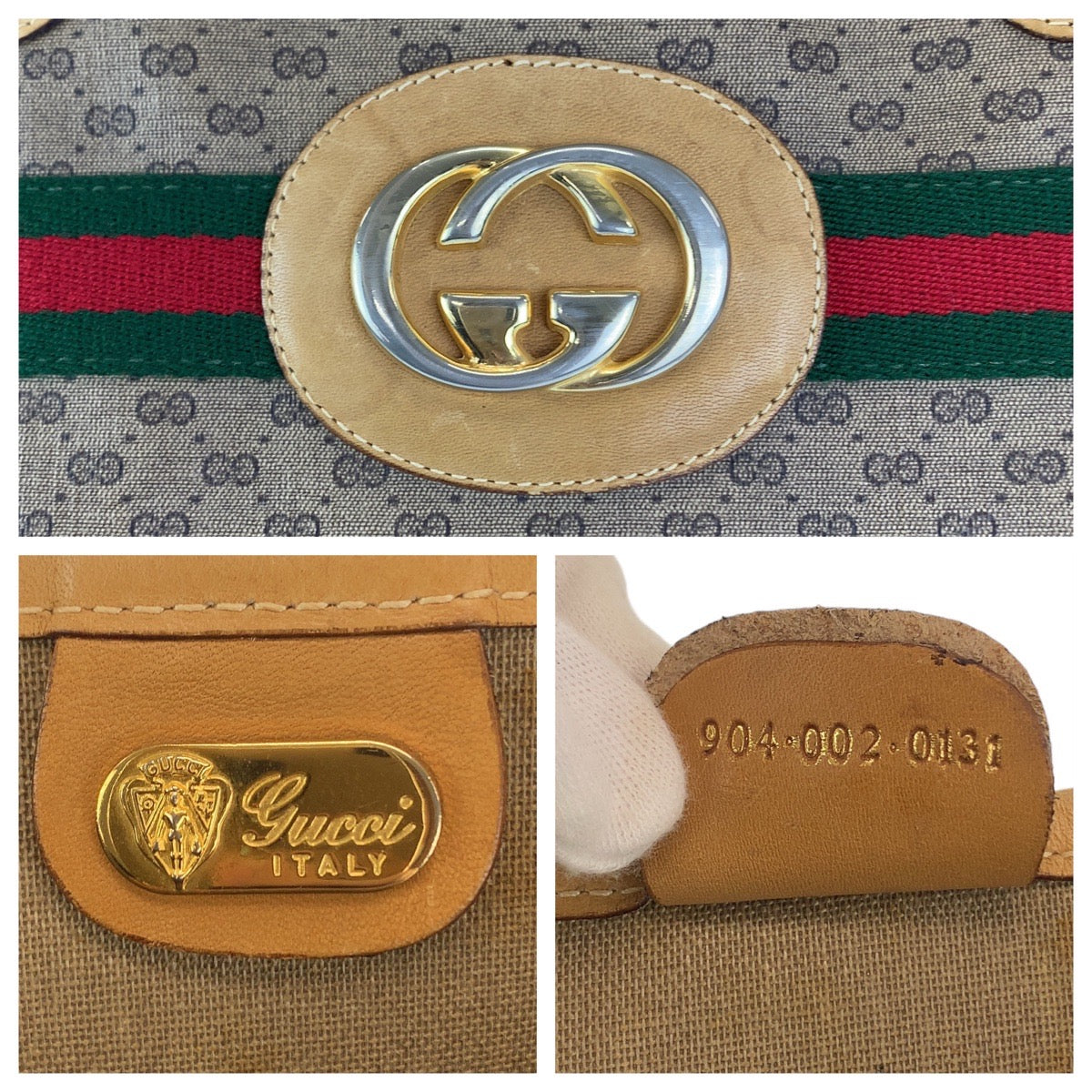 11611
GUCCI グッチ ヴィンテージ シェリーライン マイクロGG インターロッキング オールドグッチ 男女兼用 ブラウン キャメル ゴールド金具 GGスプリームキャンバス / レザー 904.002.0131 トートバッグ ショルダーバッグ  メンズ