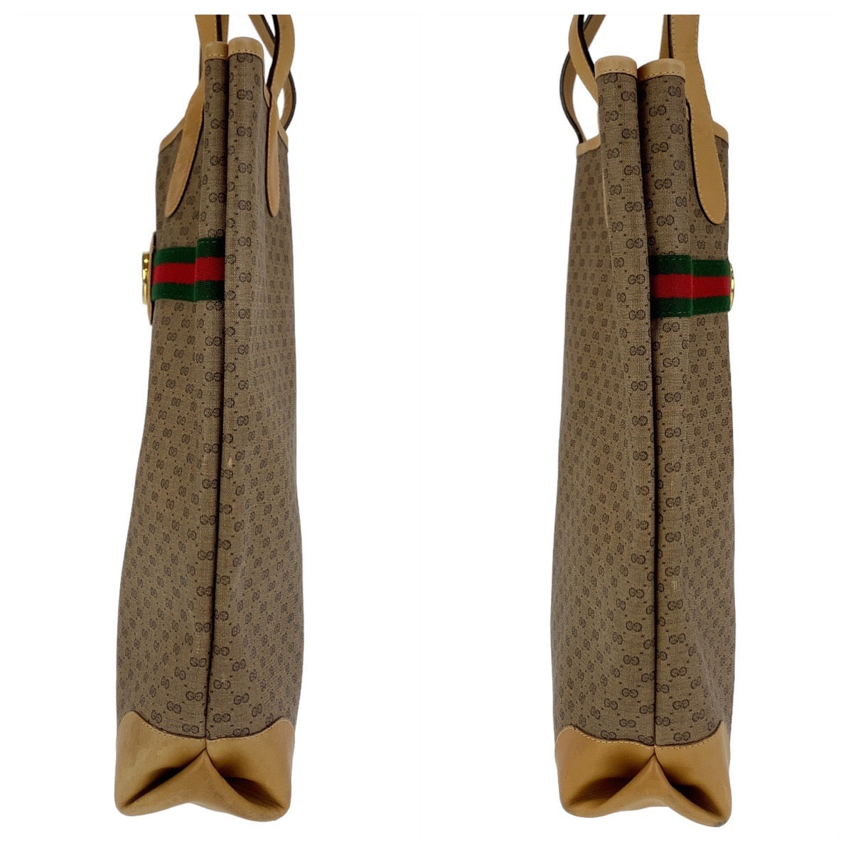 11611
GUCCI グッチ ヴィンテージ シェリーライン マイクロGG インターロッキング オールドグッチ 男女兼用 ブラウン キャメル ゴールド金具 GGスプリームキャンバス / レザー 904.002.0131 トートバッグ ショルダーバッグ  メンズ