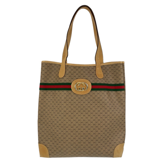 11611
GUCCI グッチ ヴィンテージ シェリーライン マイクロGG インターロッキング オールドグッチ 男女兼用 ブラウン キャメル ゴールド金具 GGスプリームキャンバス / レザー 904.002.0131 トートバッグ ショルダーバッグ  メンズ