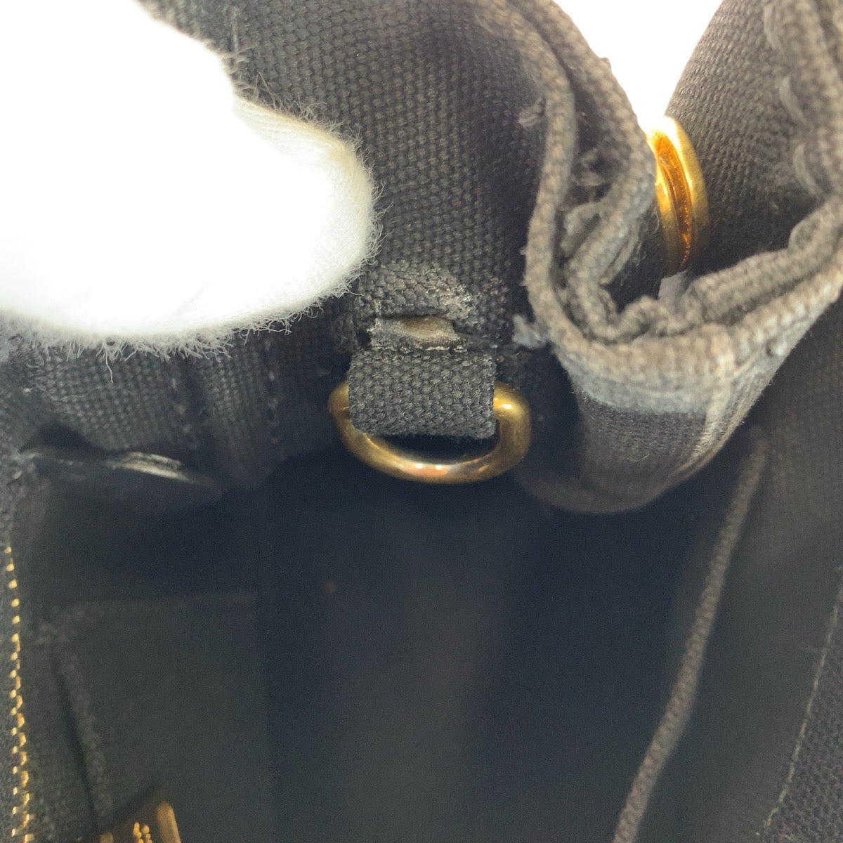 12880
PRADA プラダ カナパ 三角ロゴプレート ブラック 黒 ゴールド金具 キャンバス トートバッグ ショルダーバッグ 2way  レディース